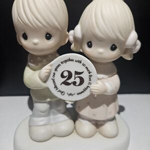 Precious Moments Cream and White Cake Topper
